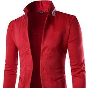 Mens Casual Slim Fit Blazer 3 Button Suit Sport